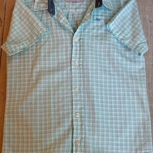 Kids Aqua Plaid Button Down Shirt